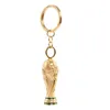 Key Rings Wholesale Price Football Trophy Brazil World Cup Keychain Gold Color Copper Soccer 221202
