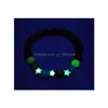 Perline 4 stile moda braccialetti luminosi pietra vulcanica a forma di stella olio essenziale diffusore braccialetto braccialetto gioielli donna natale Dhisk