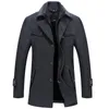 Mélange de laine masculine Man Classic Fashion Trench Coat Vestes Malelong Slim Fit Overcoat Warwear Windbreaker 221201