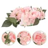 Party Decoration Wreath Rose Ring Rings Flower Flowers Wedding White Roses Artificial Floral Fake Mini Decor Servit Centerpiece Eucalyptus