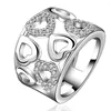 Rings Cluster Fashion 925 Gioielli in argento Clear Cz Love Heart for Women Wedding Engagement Charm Gift