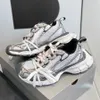 Casual schoenen Sneakers Heren Dames Leren lage schoenen Designer Model Track 9.0 Klassiek Mode Zwart Zilver Nylon Mesh Reflecterend Veters Outdoor Hardlopen met doos 35-45