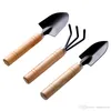 3 pc's/Zet Nieuwe Creative Gardening Tools Three Piece Mini Garden Tools Small Shovel Rake Spade Plant Bloemen Groothandel LZ1541