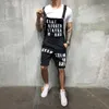 Shorts pour hommes Summer Denim Combinaison Hommes Hip Hop Jogging Streetwear Mode Slim Travail Lettre Imprimé Salopette Male2562