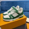 2022 Designer Sneaker Treinador Virgil Sapatos Casual Sapatos Calfskin couro Abloh branco Verde Vermelho Letra Blue Sobreposição