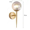 Vägglampa glas boll modern nordisk guld sconce lampor för heminredning led spegel ljus sovrum vardagsrum fixturer