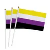 Bandeira bandeira bandeira de m￣o personalizada 100pcs 14x21cm sonho gay l￩sbico homossexual bissexual orgulho LGBT personalizado arco -￭ris 221201