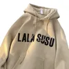 Tjockna kvinnors brev hoodies mode koreanska kläder unisex tröjor vinter lös hip hop kvinnliga tröjor