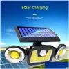 Solar Wall Lights Rotatable 3 Modes 83 Cob 78Led 70Led 70Cob Double Head Light For Garden Decoration Ip65 Pir Moti Dhosy