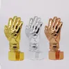 Christmas Decorations 26cm Golden Football Goalkeeper Gloves Trophy Resin Crafts Gold Plated Soccer Award Model Cup Gift Fans League Souvenirs 221202