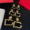 Designer Double Letter Stud Women Vintage Gold Oreing Mouringle Party Fashion Ear Strads Bijoux Gift For Woman3040069