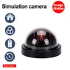 Dummy Wireless Security Fake Camera Simulated Video Surveillance CCTV Dome With Red Motion Sensor Detector LED Light Home Outdoor Indoor Battery Powered