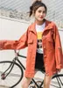 Kvinnors dikerockar 2022 V￥ren och h￶sten l￶s plus storlek Kvinnors bf Wild Hole Harajuku denimjacka overallar svart vit gul