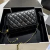 CC marka çapraz gövde mini woc crush top kartı tutucu tasarımcı çantaları kuzu derisi cüzdan zincir kapitone metal donanım çoklu pochette el çantaları kadınlar lüks paralar pur