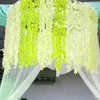 Fleurs décoratives 20 pcs/lot orchidée artificielle rotin chaîne vigne pour la maison mariage jardin décoration tenture murale guirlande