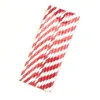 Disposable Drinking Straws Degradable Environmental Friendly Stripe Kraft Paper Straw