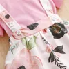 Zestawy odzieży 0-24m urocze Baby dziewczyna z krótkim rękawem bawełniane body bawełniane