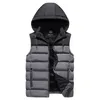Мужская жилетная куртка зимнее водонепроницаемое теплое рукавочное модное капюшона плюс бархатный утолщение 221202