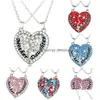 Colares pendentes Love Heart Mãe mãe filha Crystal Rhinestone Colares