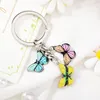 Cute Keychains Butterfly Pendant Key Ring Flying Animals Key Chains For Women Girls Handbag Accessories Charm Jewelry