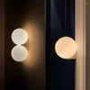 Lampada da parete moderna semplice sfera di vetro designer nordico soggiorno camera da letto comodino corridoio corridoio scala casa applique luce