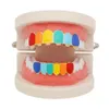 Grillz Dental Grills Hip Hop Colorf Grillz Real Gold Plated Dental Grillsラッパーボディジュエリー2色ゴールデンシエドロップ配信Dhklo