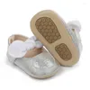 Primeiros Walkers verão PU Leather Bowknot Sapatos Baby Sapathler Girls Girls Soldado Non Slip Stagger Fora do calçado