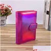 Notepads Holographic A5 A6 Pu Leather Notebook Er Rainbow Ring Binder For Filler Paper With Magnetic Buckle Closure Laser 802 Drop D Dhvuc