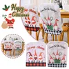 Chair Covers Christmas Decoration Linen Cartoon Faceless Old Plaid Dress Up Cover Man Forest C9F3