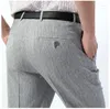 Abiti da uomo ICPANS Tuta Pantaloni Uomo Lunghezza Classica Estate Grigio Abito Pantaloni Ufficio Business Uomo Taglia Grande 44 42 40