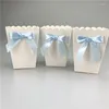 Emballage cadeau 50pc Bow Box Articles de fête Sacs en papier Boîtes à bonbons Conteneur Anniversaire Baby Shower Mariage