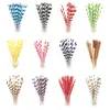 Disposable Drinking Straws Degradable Environmental Friendly Stripe Kraft Paper Straw