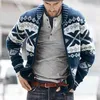 Herrenpullover Vintage Cardigan Herren Pullover gelegentlich Jacquard Modebell