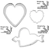 Stampi da forno Heart Wave Love Arrow Shaped 3 Piece Biscuit Cutting Molds Tools Cake Decorating Soft Candy Tools.