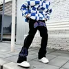 Męskie dżinsy płomień męskie dżinsy amerykańska ulica hip-hop Y2K retro mężczyźni i kobiety luźne proste spodnie na co dzień ins 221202