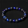 Strand Natural Black Lava Stone Beads Charm Bracelet Tiger Eye Beaded Men Pulsera Homme Gioielli Regali all'ingrosso