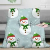 Blankets Christmas Cartoon Throw Blanket Snowman Pattern Fashionable Bedspread Fleece