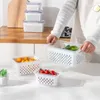 Bouteilles de stockage Grands bacs d'organisateur de fruits et légumes avec couvercle Passoire en plastique Réfrigérateur anti-fuite Boîte de vidange en maille de conservation des aliments