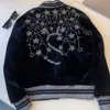 Hög version Mens Baseball Jacket Y Diamond Embroidered Velvet Coat Saint Designer Jackets Män Kvinnor Dräkt överdimensionerad sportkläder