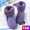 Enkellaarzen Mini Australia Heren damesschoenen Half Knitting booties snowboot Warme sneaker Sand Grey Chestnut Purple Black Chocolate Deep Blue booted Classic Sneakers