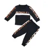 Kleidung Sets 1-6Y Mädchen 2022 Herbst Winter Kleinkind Kleidung Outfit Kinder Leopard Print Trainingsanzug Für Jungen Kinder