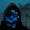 Тематический костюм Светящий косплей El Wire Neon Mask Scary Skull Skul