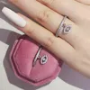 Кластерные кольца Dainty Eye Ring 925 Стерлинговое серебро обручальное обручальное кольцо для женщин свадебного бриллиантового обещания вечеринка подарки ювелирные украшения