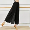 Stage Wear Adult 2 Layered Chiffon Belly Dance Palazzo Pants Split Wide Leg Trousers Costume For Women Practice Dancing Clothes Dancer