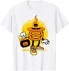 T-shirts pour hommes Personnage de conception de jeu de citrouille d'Halloween avec T-shirt de bonbons