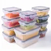 Boîtes à lunch Conteneur de stockage des aliments hermétique avec couvercle Anti-fuite Snap Lock Plastique sans BPA 221202