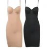 Women's Shapers Slimming Full Length Shapewear Slips Nude Straight Tube Dress Body Shaper Women Skinny Under Dresses Underwire Cup Black 221201