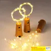 2M 20LEDS LED String Light Cork Formed Bottle Stopper LED Batterisljus Glas koppartrådsträng Ljus för Xmas Party Wedding Decor