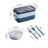 Lunch Boxes 304 Stainless Steel Bento 2 Layer Microwave Heatable Food Storage For School Children Office Workers 221202