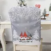 Крышка стулья Рождество Санта -Снежинка Подарок Дерево Слипко